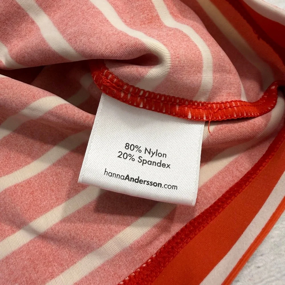 Hanna Andersson kids red striped long sleeve rash guard 110/5